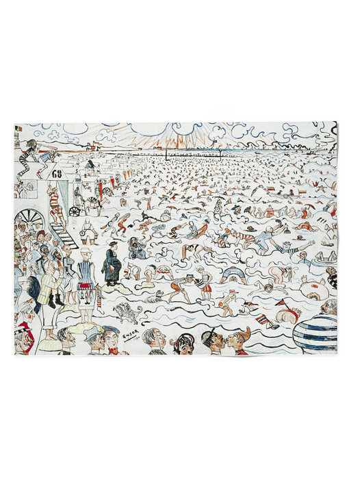 Affiche, 50x70  cm,  James Ensor,  Les bains d'Ostende