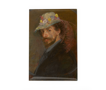 Koelkastmagneet, James Ensor, Zelfportret met bloemen hoed