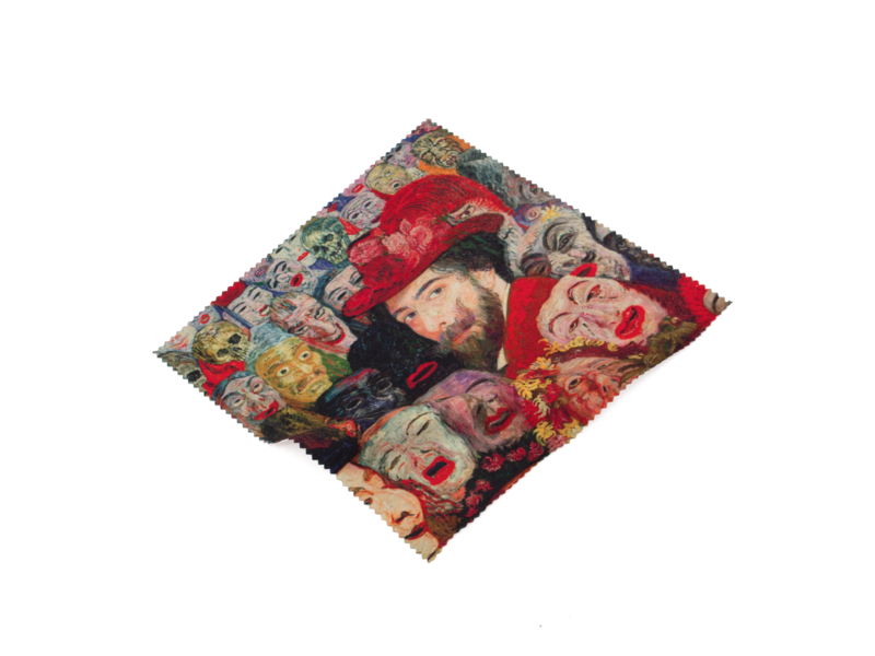 Brillenputztuch,James Ensor, Porträt mit Masken