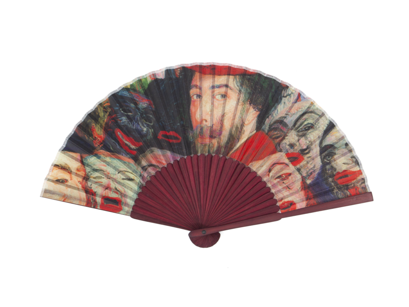 Hand Fan , James Ensor Self-Portrait with Masks