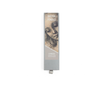 Set o 5 HB pencils in Silver metallic carton box