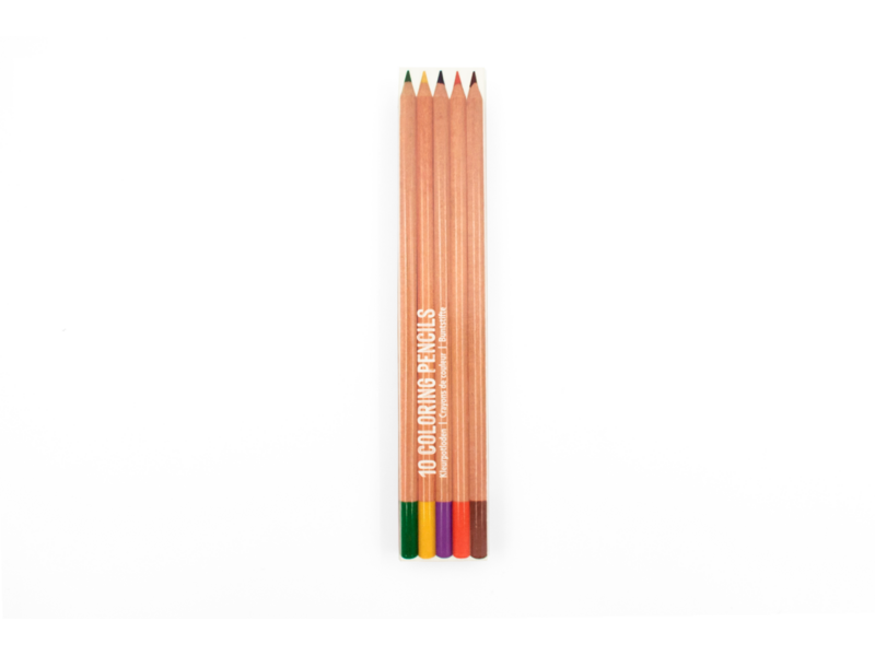 Een set van 10 kleurpotloden