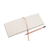 Carnet de dessin, format A6, couverture en lin, beige, format paysage