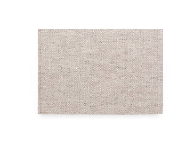 Carnet de dessin, format A5, couverture en lin, beige, format paysage