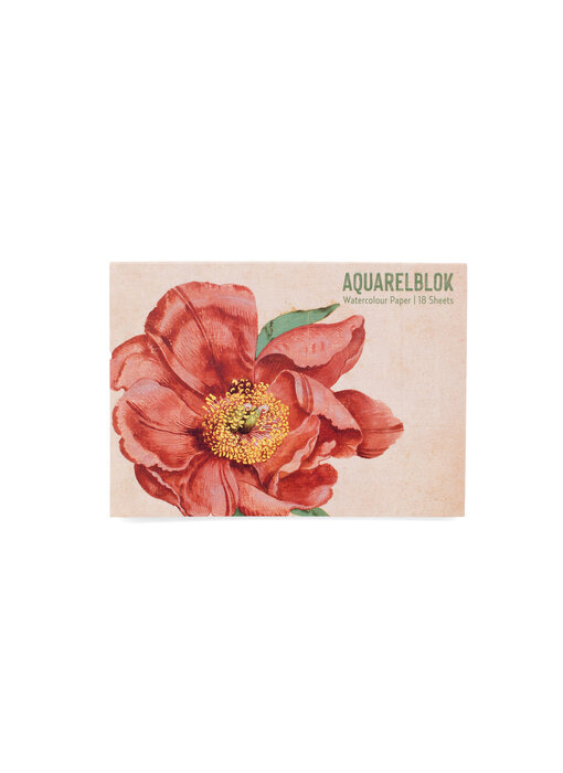 Cuaderno de dibujo en acuarela, A5, Peonías