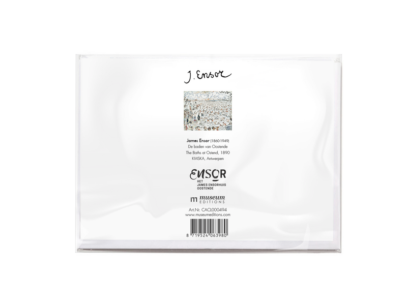 Carte double avec enveloppe, JamesEnsor,  Les bains d'Ostende