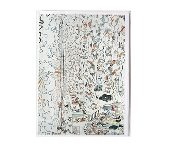 Doppelkarte mit Umschlag,  James  Ensor,  Die Bäder in Ostende