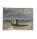 Double card with envelope,  James Ensor,  Bathing Hut on the Beach