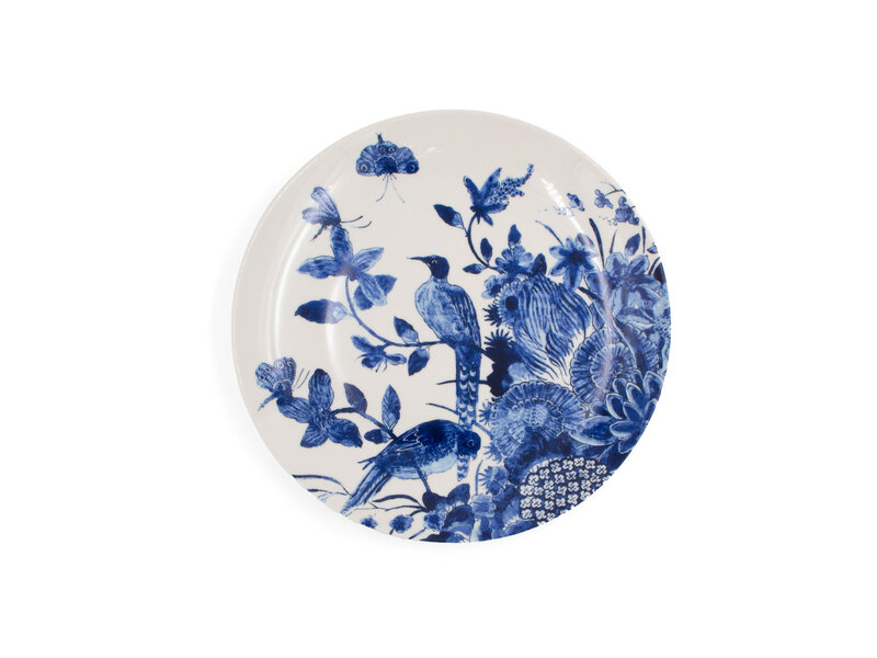Porzellanteller, Ø 20 cm, Delfter Blaue Vögel
