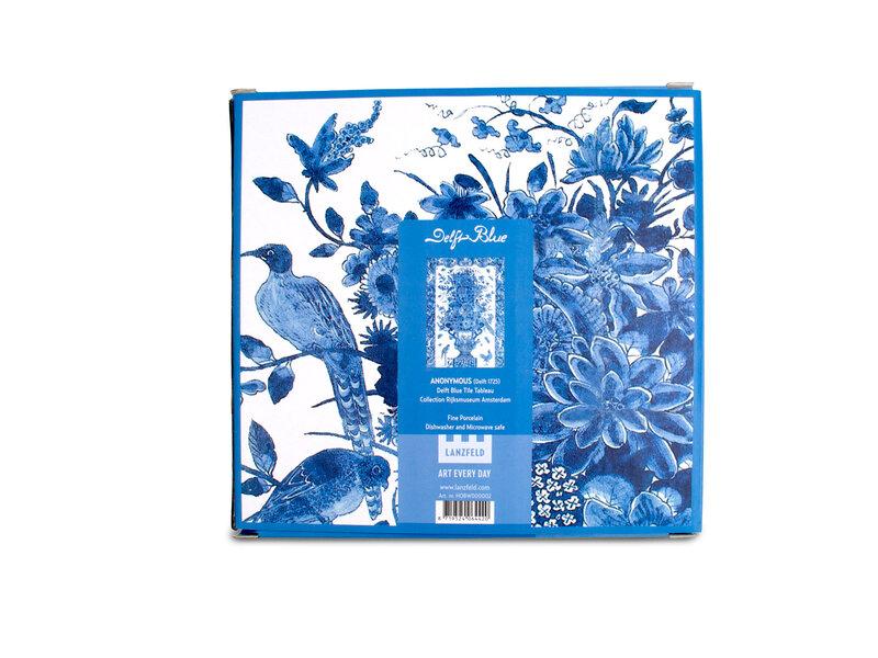 Porcelain plate, Ø 20 cm, Delft Blue Birds