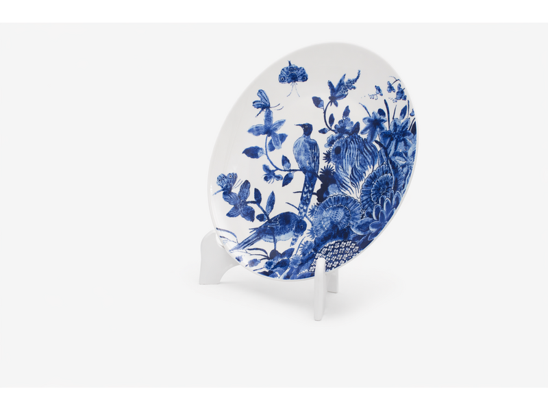 Porzellanteller, Ø 20 cm, Delfter Blaue Vögel