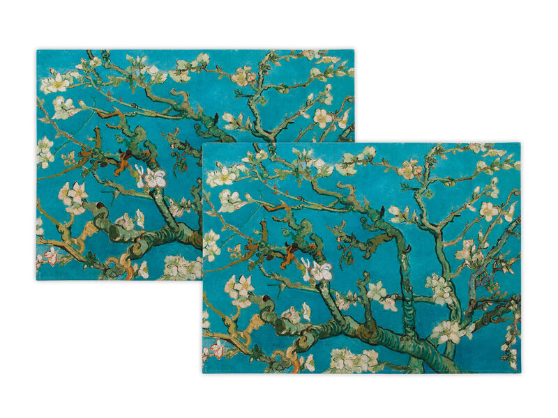 Katoenen placemats - set van 2 - Vincent van Gogh, Amandelbloesem
