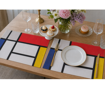 Katoenen placemats - set van 2 -  Piet Mondriaan