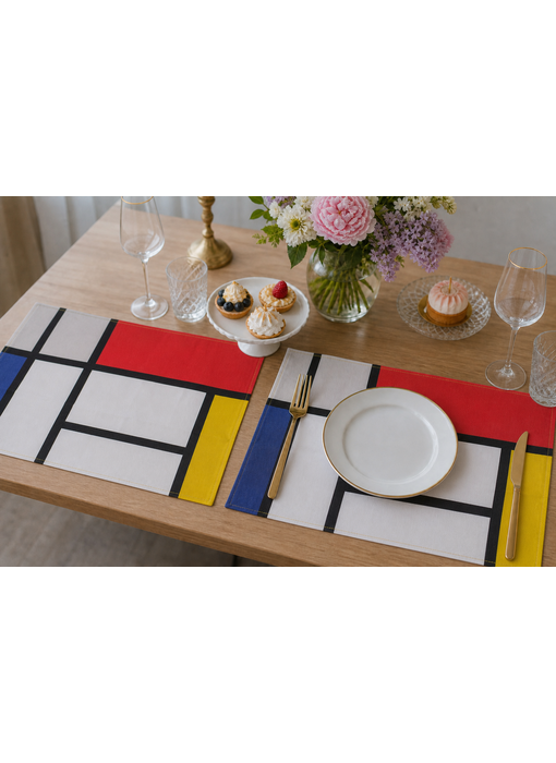Sets de table en coton (lot de 2) -   Piet Mondriaan
