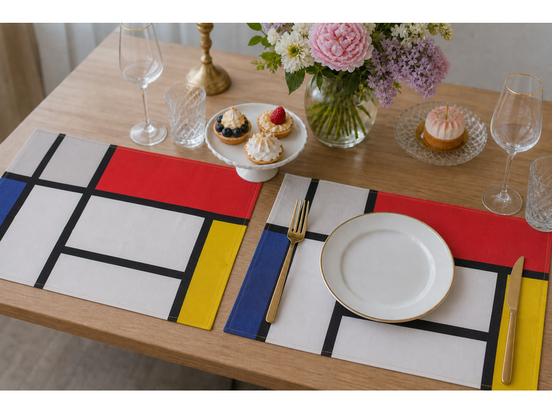 Sets de table en coton (lot de 2) -   Piet Mondriaan