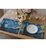 Katoenen placemats - set van 2 -   Vincent van Gogh, Sterrennacht