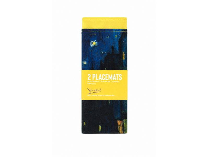 Katoenen placemats - set van 2 -   Vincent van Gogh, Cafe terras