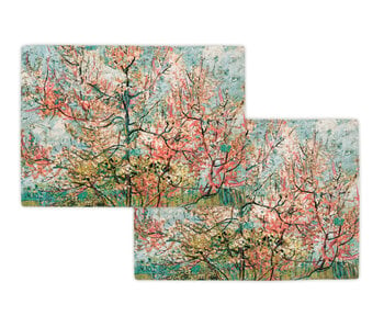 Cotton placemats - set of 2 -Van Gogh,  Pink peach trees