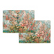 Cotton placemats - set of 2 -Van Gogh,  Pink peach trees