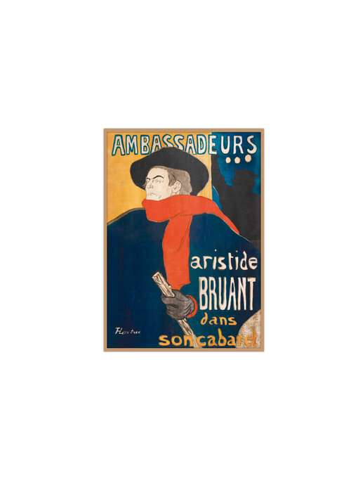 Cartel, 50x70  cm,   Toulouse Lautrec, Aristide Bruant Ambassadeur