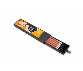 Set o 5 HB pencils ,  Toulouse Lautrec, Jane Avril