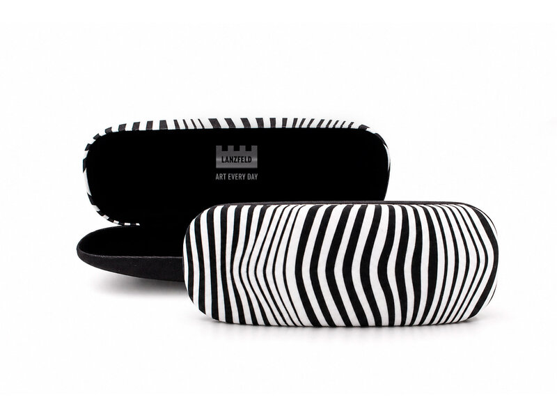 Étui à lunettes, noir et blanc