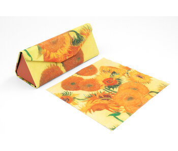 Opvouwbare brillenkoker + lensdoekje, Vincent van Gogh, Zonnebloemen