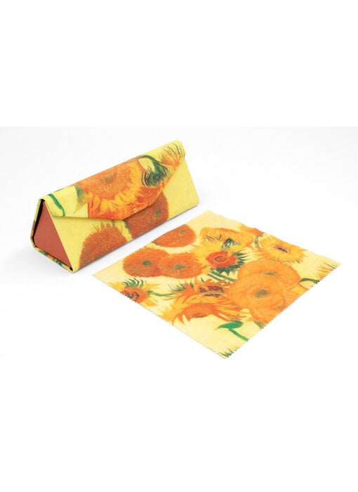 Opvouwbare brillenkoker + lensdoekje, Vincent van Gogh, Zonnebloemen