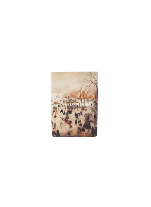 Blanco notepad A6,  Avercamp, winterlandschap
