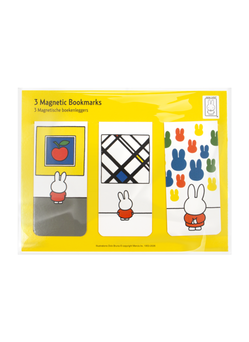 3er Set, magnetisches Lesezeichen, Miffy im Museum