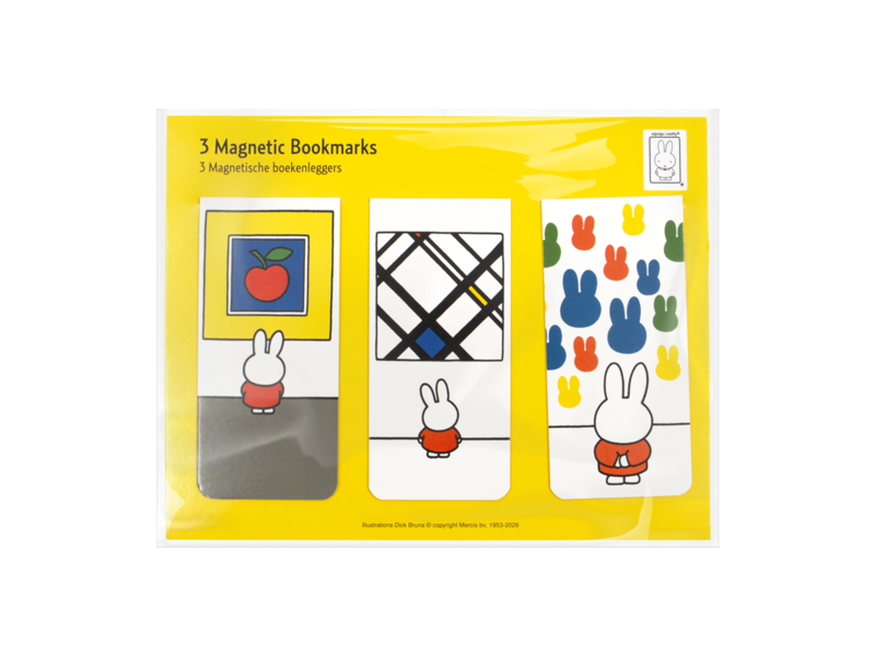 Lot de 3, marque-page magnétique, Miffy au musée
