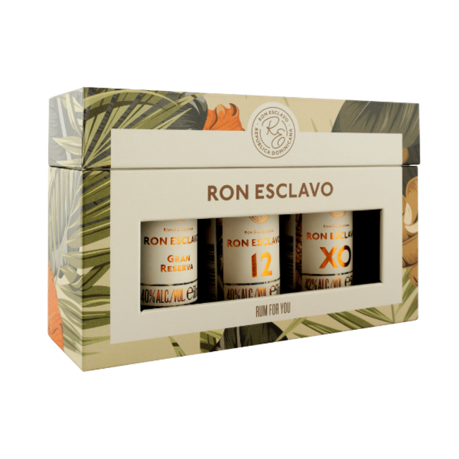 Ron Esclavo Proeverij Grand Reserva, 12Y & XO Giftset 3 x 50 ML