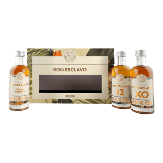 Ron Esclavo Proeverij Grand Reserva, 12Y & XO Giftset 3 x 50 ML