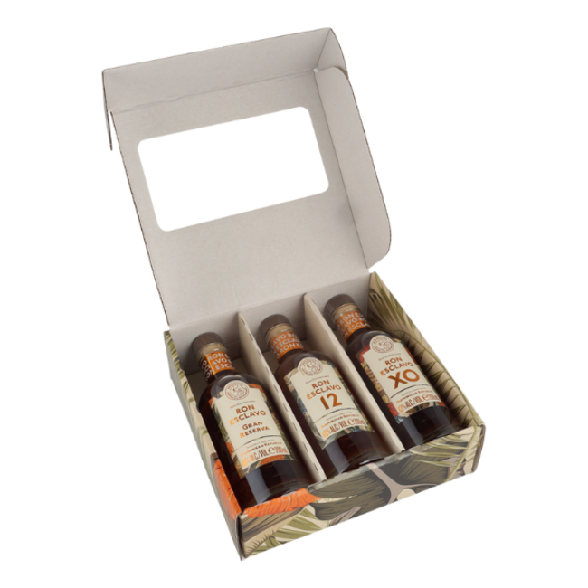 Ron Esclavo Proeverij Grand Reserva, 12Y & XO Giftset 3x200ML