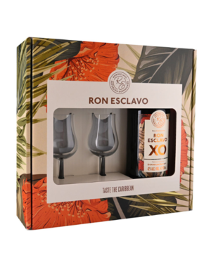 Ron Esclavo XO 70cl Giftset met 2 glazen