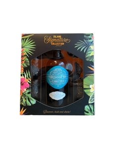 Turquoise Bay Amber Rum met 4 Glazen