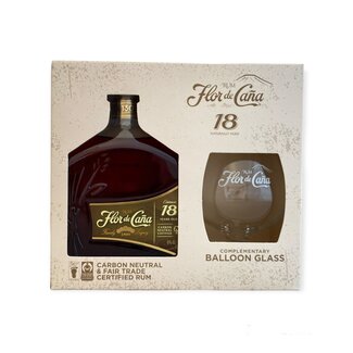Flor de Cana 18 Years + Glass 70CL