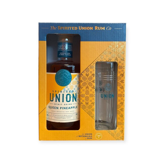 Union Queen Pineapple & Spice 70CL + Glas