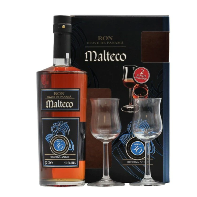 Malteco 10 Years + 2 Glasses