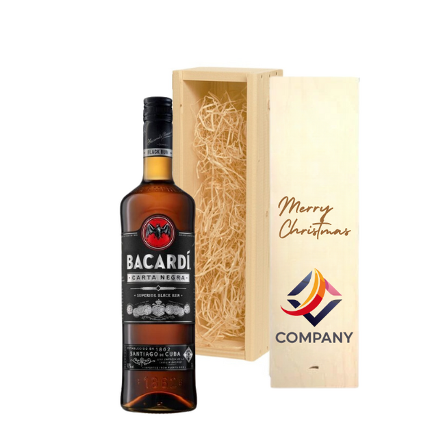 Kerstcadeau - Gepersonaliseerde kist met Bacardi