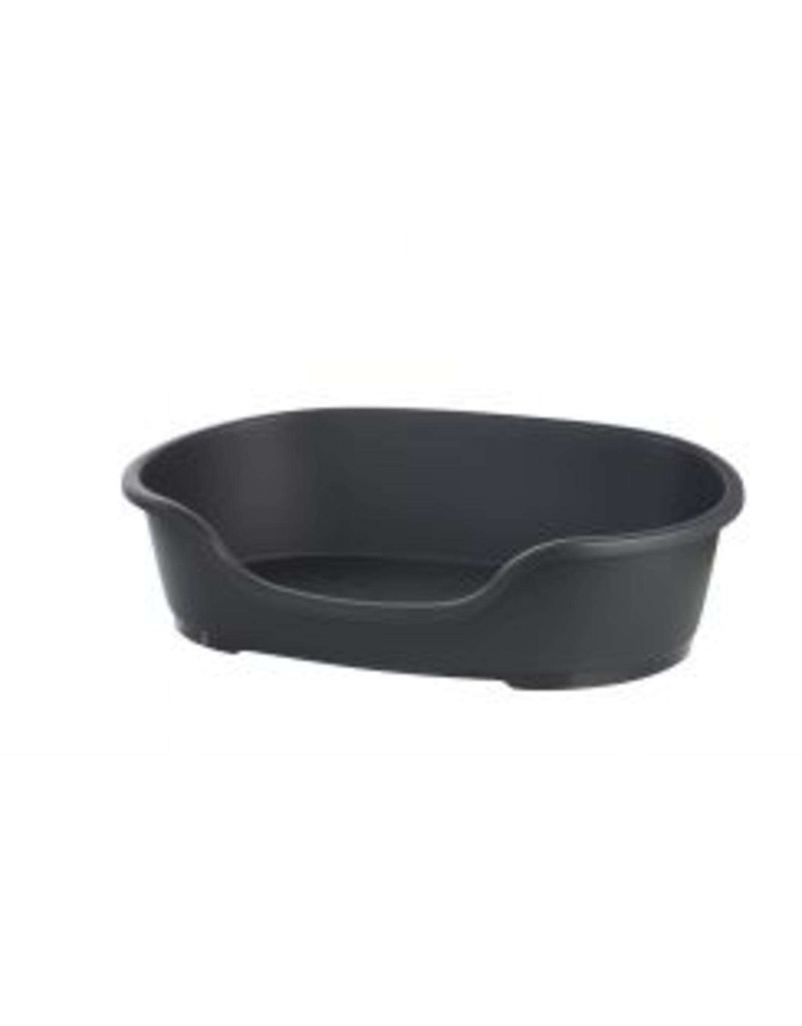 black plastic dog bed