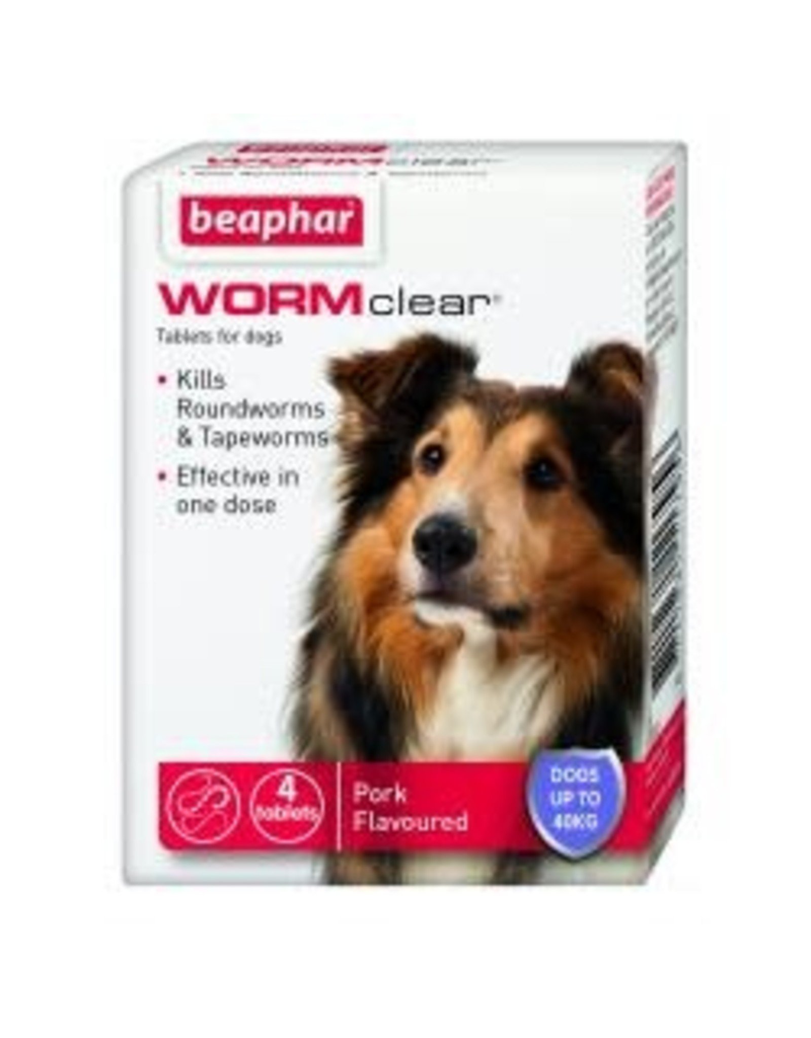 Beaphar WormClear Dog Up to 40kg 4 Tablets