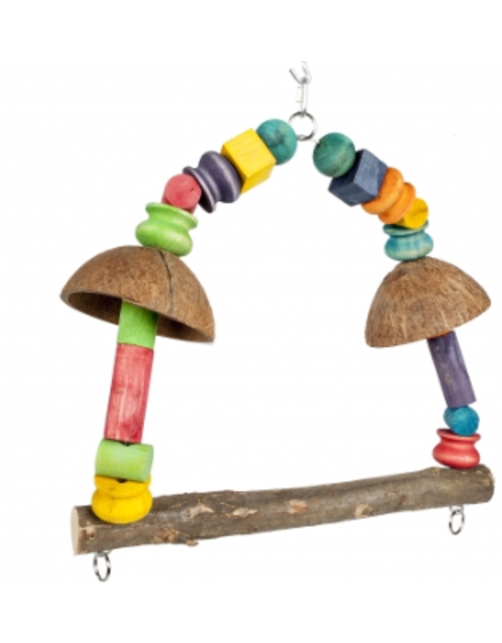 Adventure Bound Coconut Rainbow Swing Bird Toy