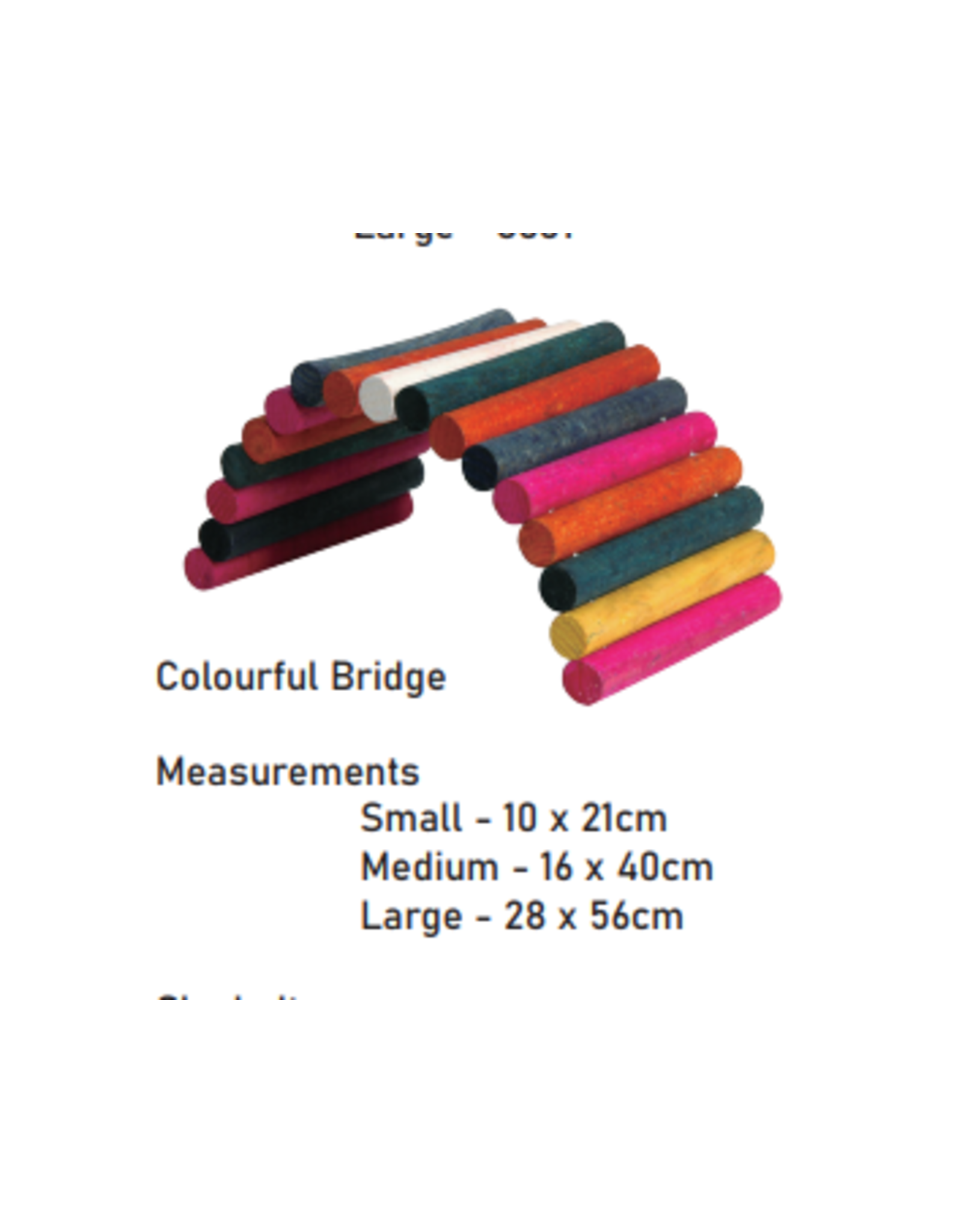 Sky Pet Products Wooden Colourful Bridge Medium