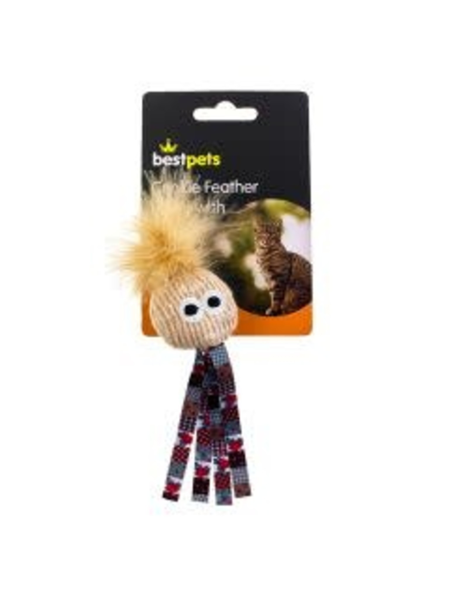 BestPets BP Crinkle Feather Head With Catnip