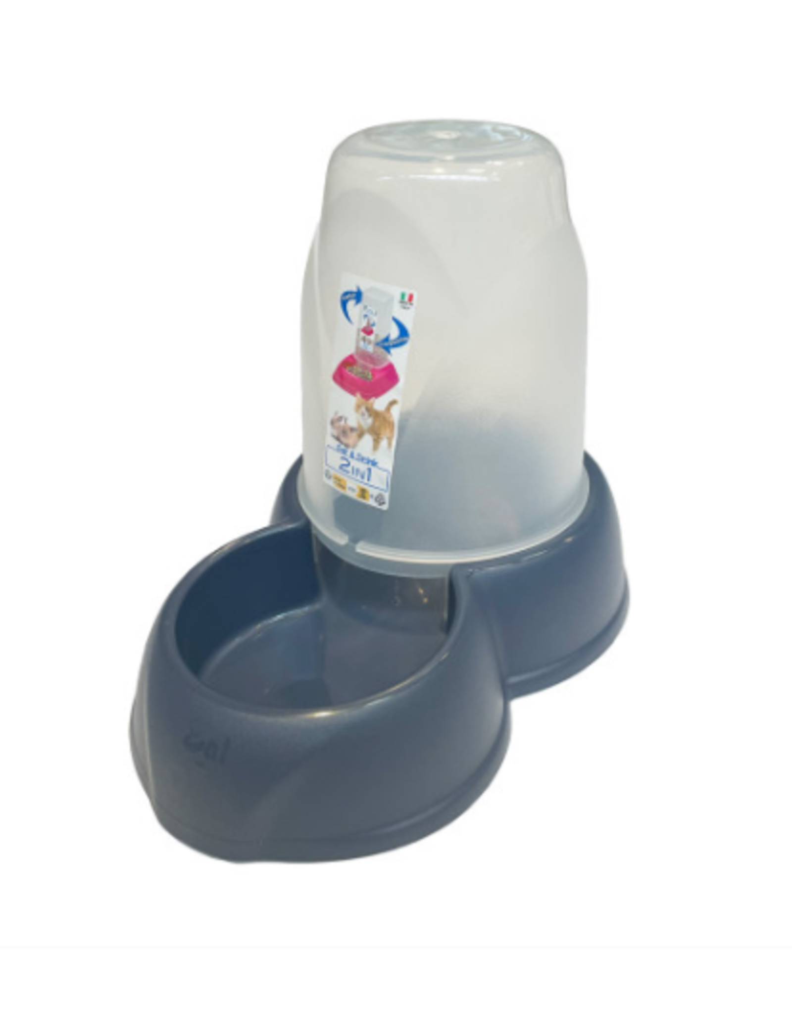 Happy Pet Gravity Fed Food & Water Feeder - Medium Petrol Blue