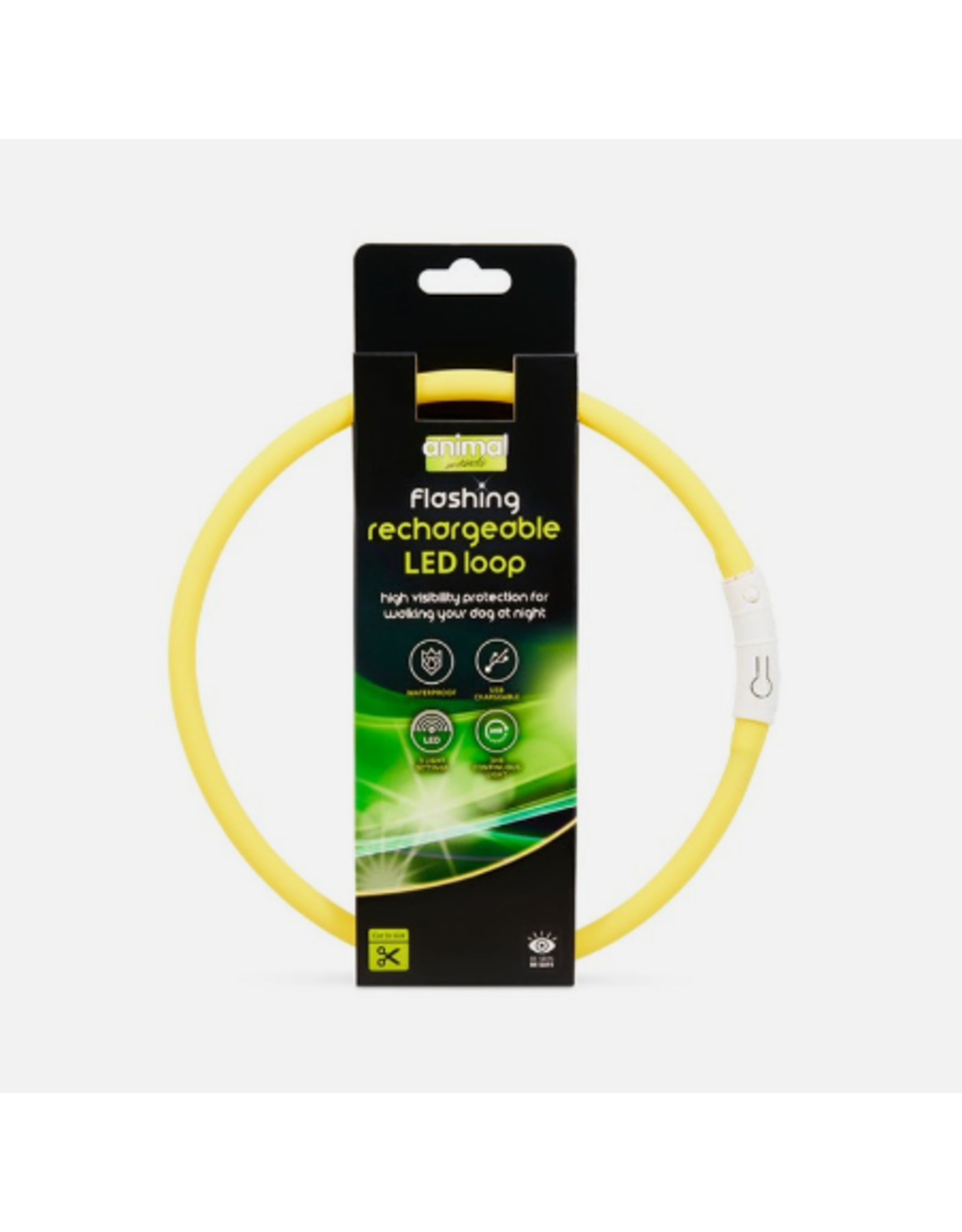 Animal Instincts AI Flashing Rechargable LED Loop Yellow - Large