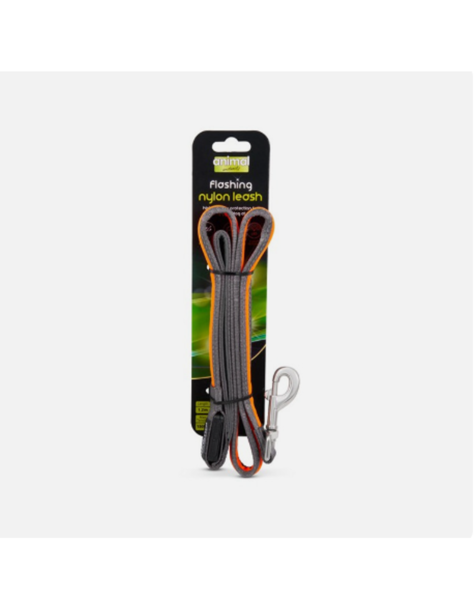 Animal Instincts AI Flashing Rechargable Nylon Lead Grey/Orange