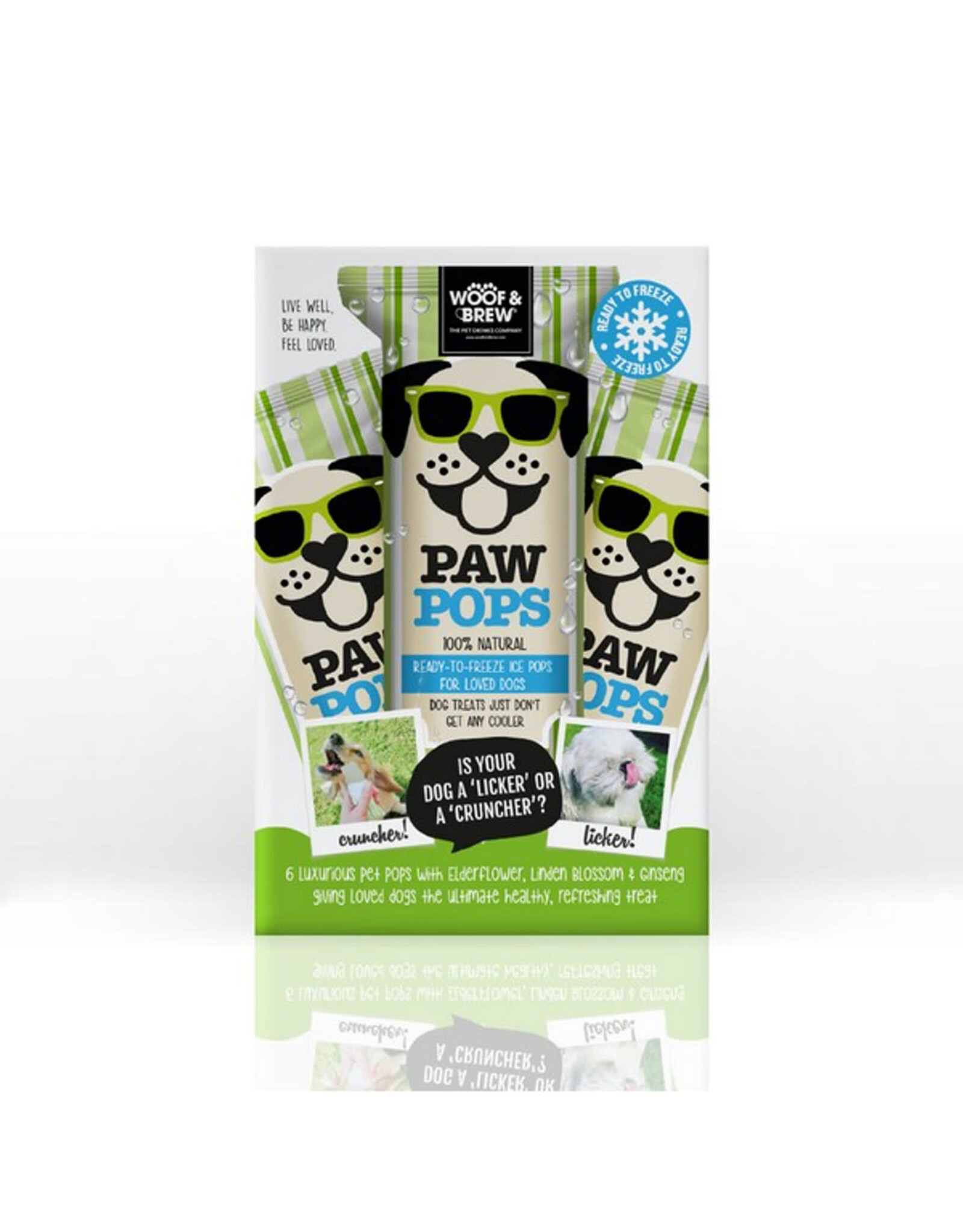 Woof & Brew Paw Pops - Ice Lolly For Dogs (Freeze at home) 6 Pack