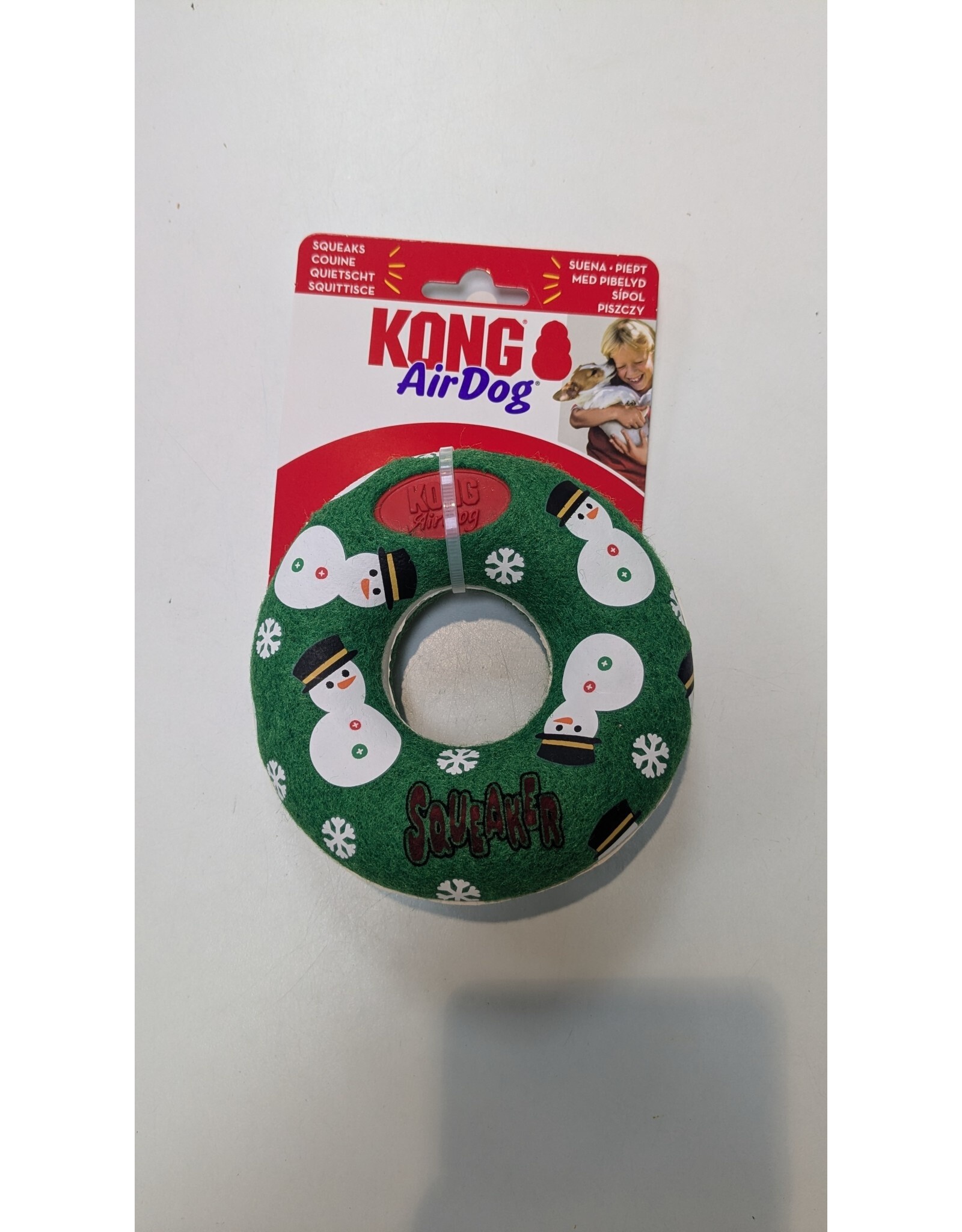 Kong Kong Christmas AirDog Squeaker Donut Medium